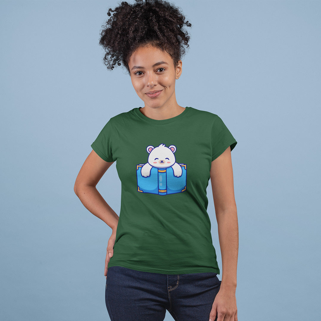 Polar Bear Reading - Women's T-shirt The Mean Indian Store