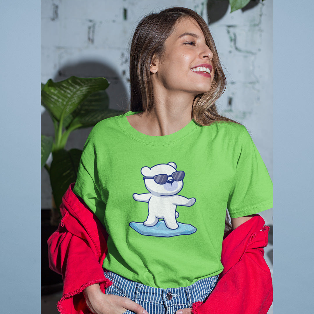 Polar Bear Surfing - Women's T-shirt The Mean Indian Store