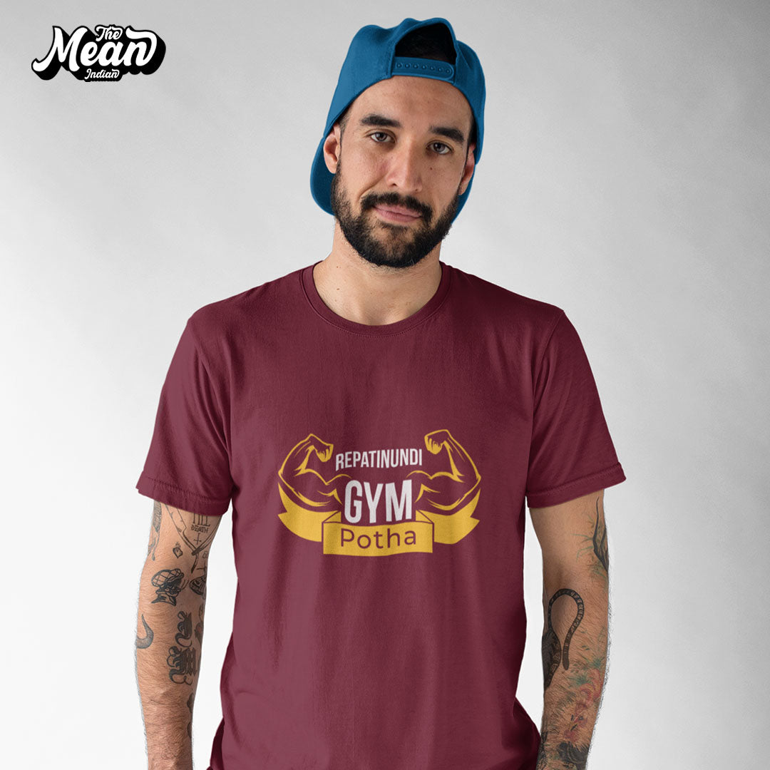 Repatinundi Gym Potha - Men's Telugu T-shirt The Mean Indian Store