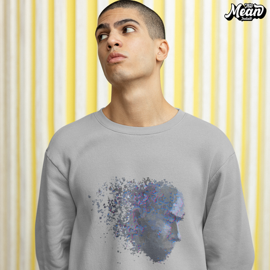 VR Face - Men's Melange Grey Sweatshirt The Mean Indian Store