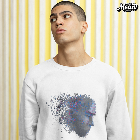 VR Face - Men's White Sweatshirt The Mean Indian Store