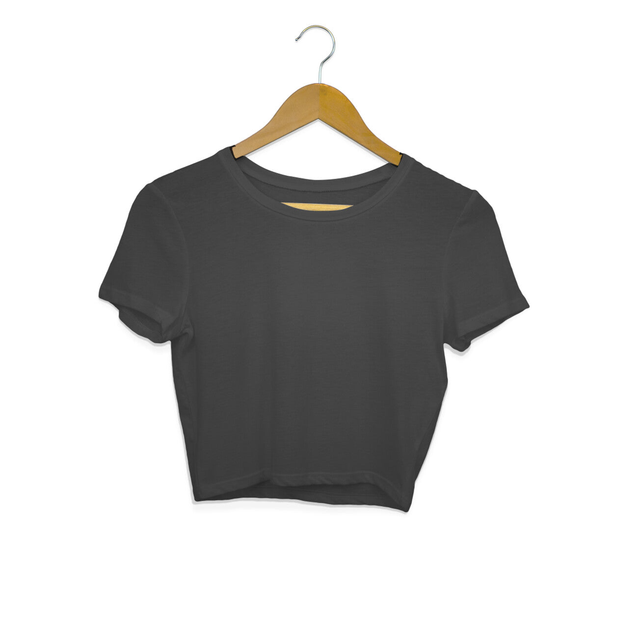 Women Solid Black Crop Top The Mean Indian Store