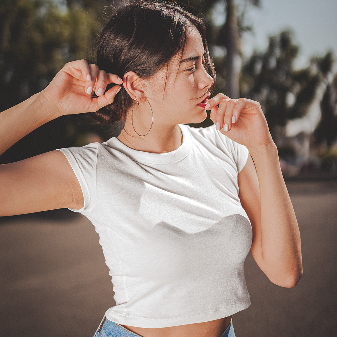 Women Solid White Crop Top The Mean Indian Store