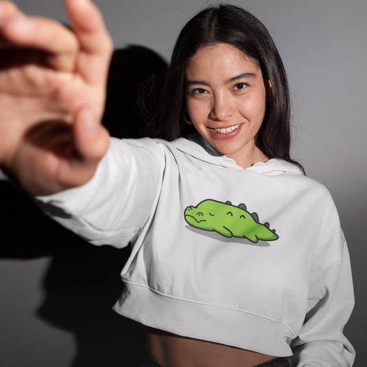 Women's Crocodile Crop Hoodie The Mean Indian Store