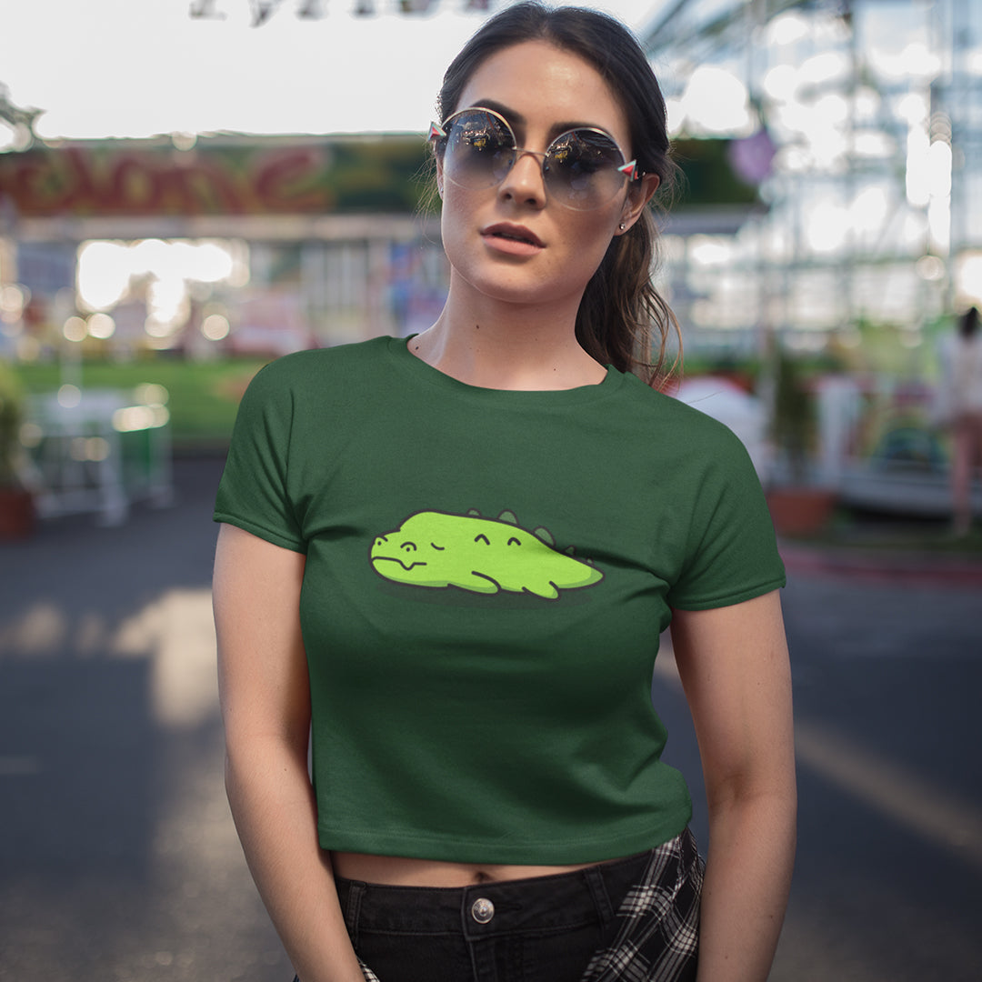Women's Cute Crocodile Crop Top The Mean Indian Store