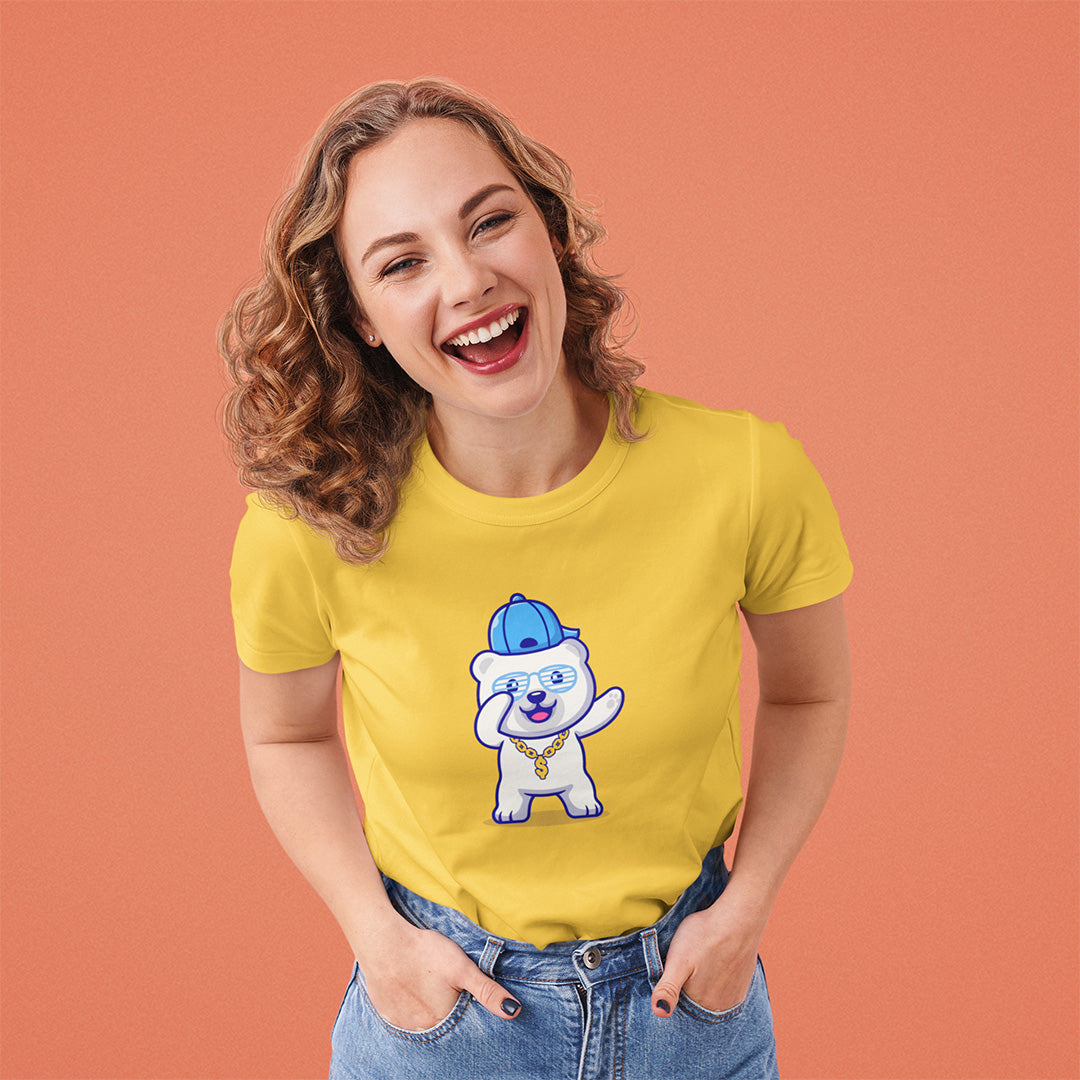 Women's Dab Polar Bear T-shirt The Mean Indian Store