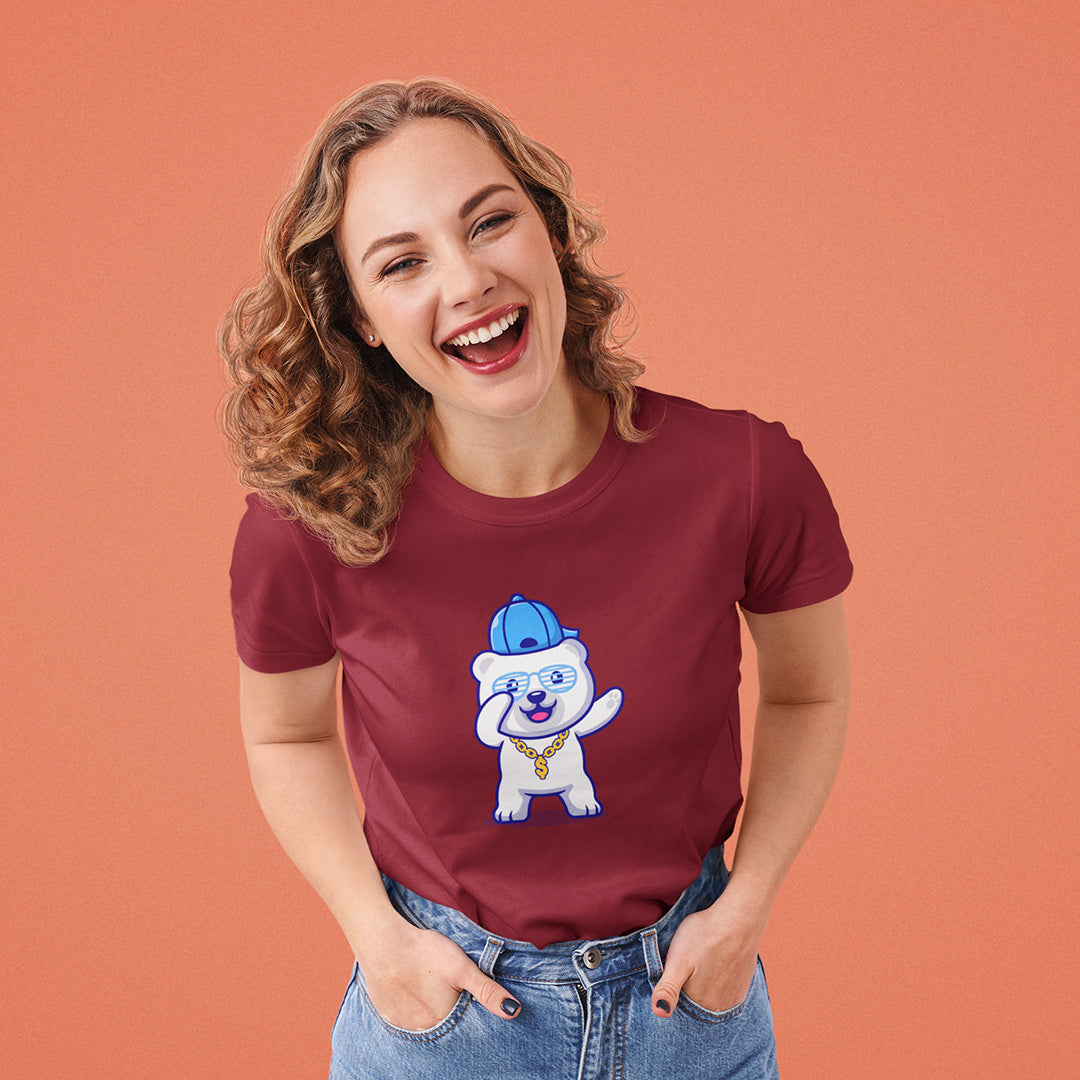 Women's Dab Polar Bear T-shirt The Mean Indian Store
