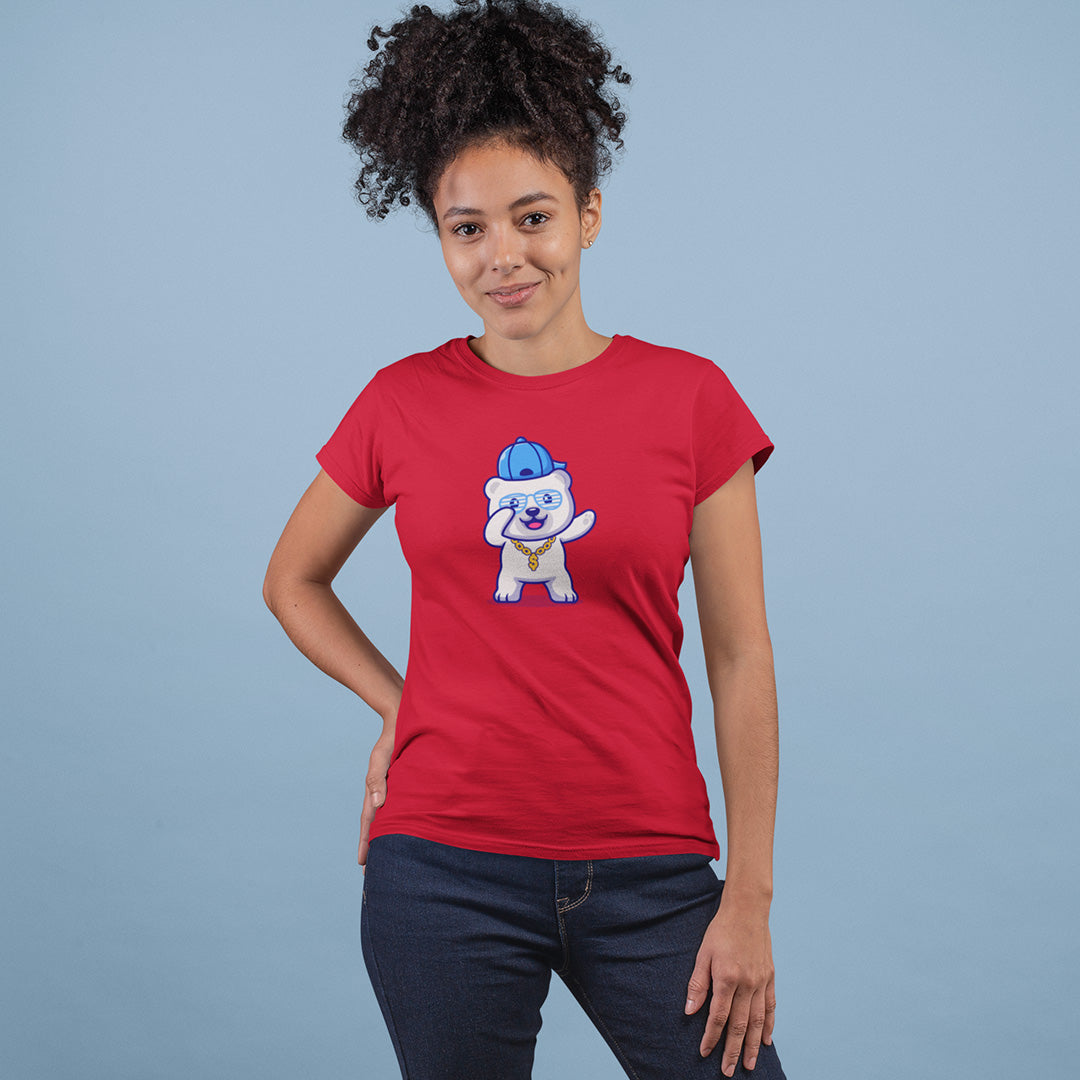Women's Dab Polar Bear T-shirt The Mean Indian Store